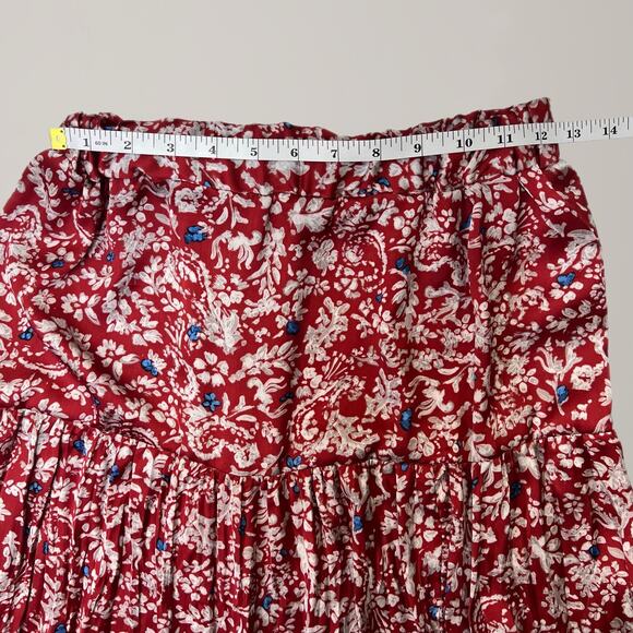 Zara Skirt Women's Size XS Midi Ditsy Floral A-line Flare Slits Side Cottage - Picture 3 of 5
